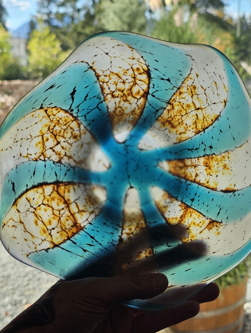 1960s Swirl Art Glass Bowl